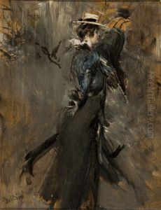 Senhora com Chapeu de Palha (Passeio Matinal) by Giovanni Boldini