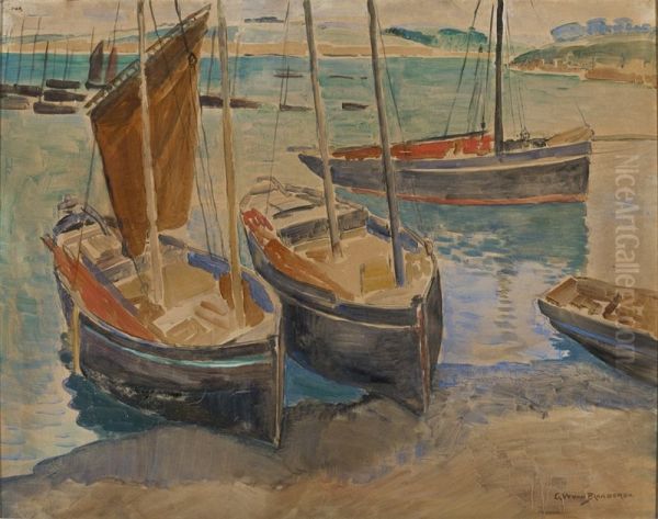 Port with ships in Brittany - view 1