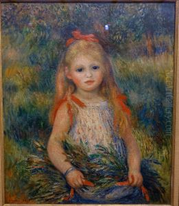Girl with Spikes - Girl with Flowers by Pierre Auguste Renoir