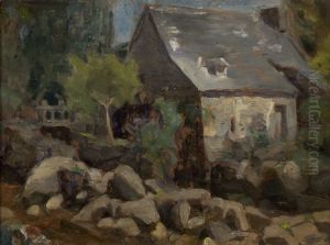 Rustic Landscape with Bridge and Houses