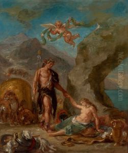 The Autumn - Baccus and Ariadne by Eugene Delacroix