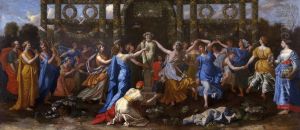 Hymenaeus Travestido Durante um Sacrificio a Priapo by Nicolas Poussin