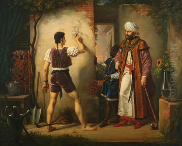 Filippo Lippi, esclave a Alger, tracant sur le mur le portrait de son maitre. - view 1