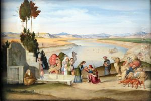 Rebekka und Elieser am Brunnen by Johann Anton Ramboux
