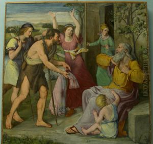 Jakobs Klage. Wandgemalde aus dem achtteiligen Zyklus aus der Casa Bartholdy in Rom by Friedrich Wilhelm Schadow