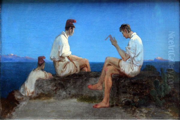 Three Fishermen in the Gulf of Naples - view 1