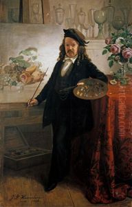 Bildnis Johann Wilhelm Preyer by Johann Peter Hasenclever