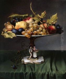 Fruits on a porcelain bowl
