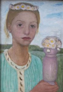 Madchen mit Blumenkranz by Paula Modersohn-Becker