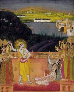 Krishna Celebrates Holi With Radha And The Gopis by Nihal Chand