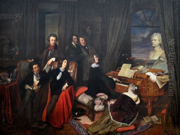 Franz Liszt am Flugel phantasierend - view 1