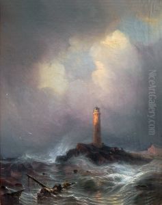 Lighthouse on the Coast of Brittany by Theodore Gudin