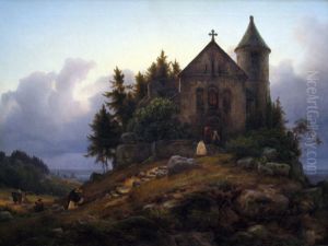 Die Waldkapelle by Karl Friedrich Lessing
