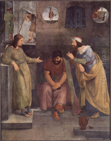 Freskenzyklus des Casa Bartholdy in Rom, Szene: Josephs Traumdeutung im Gefangnis - view 1