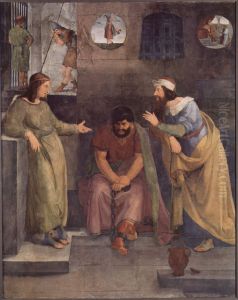 Freskenzyklus des Casa Bartholdy in Rom, Szene: Josephs Traumdeutung im Gefangnis