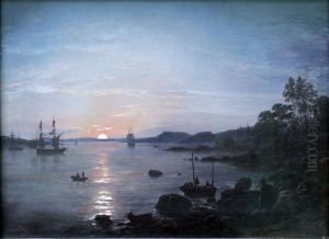 Fjord pa Holmestrand by Johan Wilhelm Ludwig Dahl