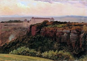 Sachsische Landschaft. Sonnenstein bei Pirna