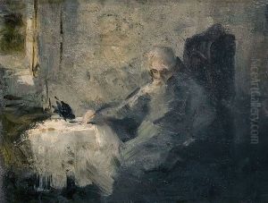 Alter Mann und Rabe by Repin Iliya