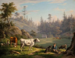 Viehweide. Schwarzwaldlandschaft by Carl Kuntz