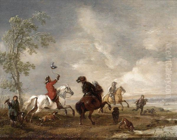 Landscape with a hawking party - view 1