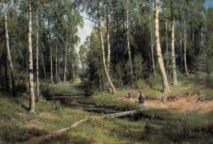Brook in a Birch Forest by Ivan Shishkin