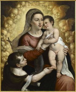 Madonna and Child with Saint John the Baptist by Titianand workshop