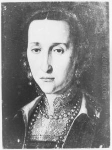 Bildnis der Eleonora von Toledo, Brustbild by Bronzino