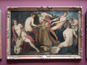 music-making women by Domenico Tintoretto