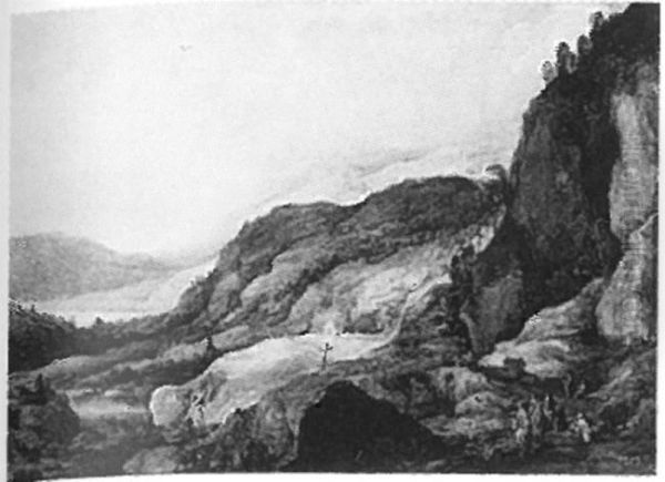Berglandschaft mit vier Reitern und zwei Bettlern - view 1