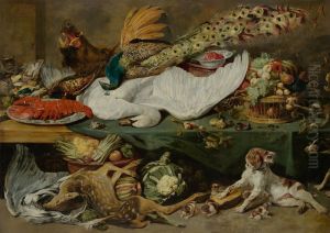Still-life with a Spaniel and her Pups