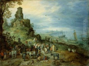 Kustenlandschaft mit der Berufung des Petrus und Andreas by Jan Brughel