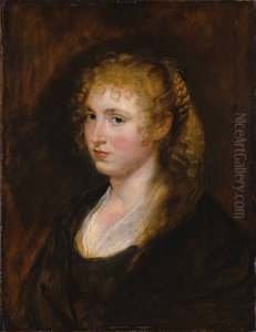 Portrait of a woman with braided blond hair Portrait of a woman with braided blond hair