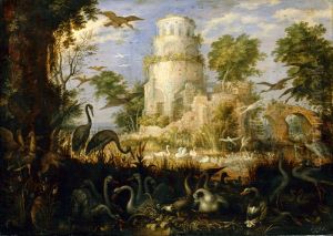 Tower Ruin at a Bird Pond Tower Ruin at a Bird Pond