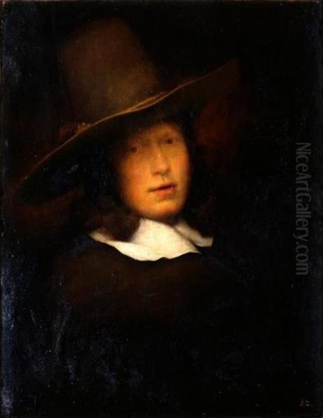 Self-portrait with a grey hat - view 1