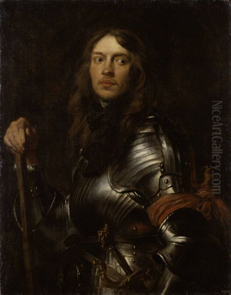 Portrait of a Man in Armour with a Red Scarf - view 1