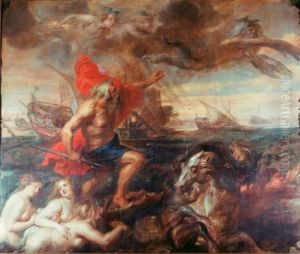 "Quos ego" - Neptun, die Wogen beschwichtigend by (studio of) Rubens, Peter Paul