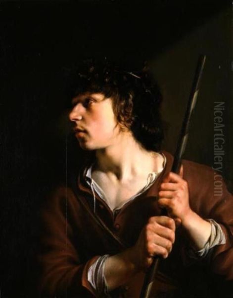 Young man with a wreath on the head - view 1