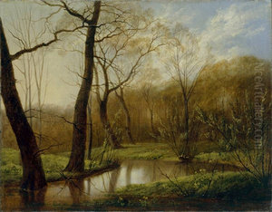 Fruhlingslandschaft im Rosenthal bei Leipzig by Carl Gustav Carus