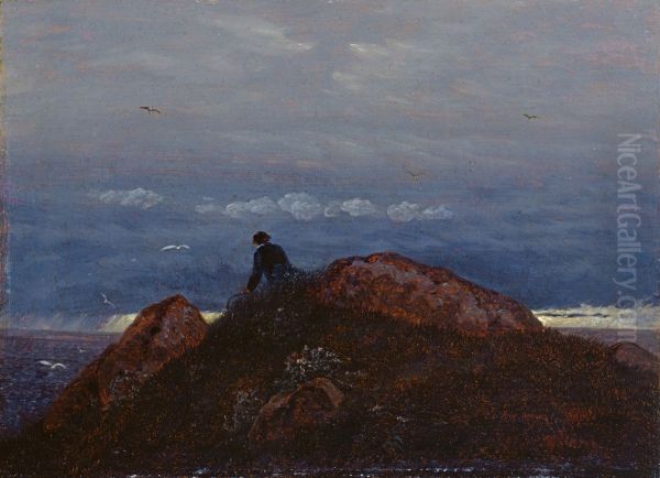 Hunengrab mit ruhendem Wanderer - view 1