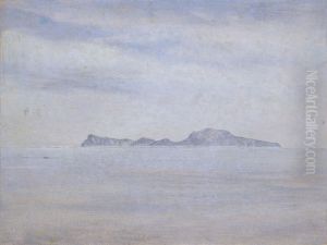 Blick ubers Meer auf die Insel Capri. 9. Mai 1828 (?) by Carl Gustav Carus