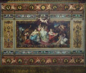 Draft for the curtain of the second court theater by Ferdinand Keller
