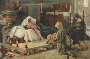 Wallfahrer am Grabe der heiligen Elisabeth