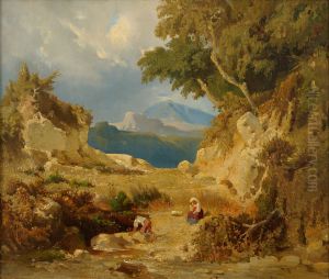 Italian Landscape by Julie Wilhelmine Hagen-Schwarz