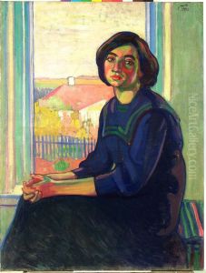 Portrait of V. Martna. by Nikolai Triik