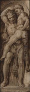 Hercules and Antaeus by Maarten Van Heemskerck