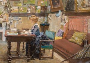 L'Atelier de l'artiste by Charles Lucien Leandre