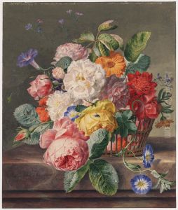 Still Life of Flowers in a Basket