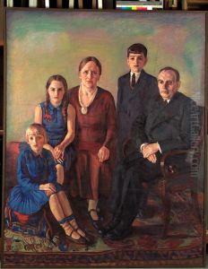 ,,O. Rutli perekonna portree" by Nikolai Triik
