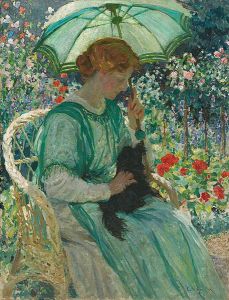 The green parasol by E. Phillips Fox