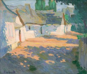In the Morning Sun (Village Courtyard) by Konstantin Kovari-Kacmarik